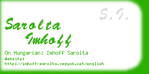 sarolta imhoff business card